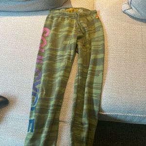 Aviator Nation girls army color sweatpants used XS really cool
